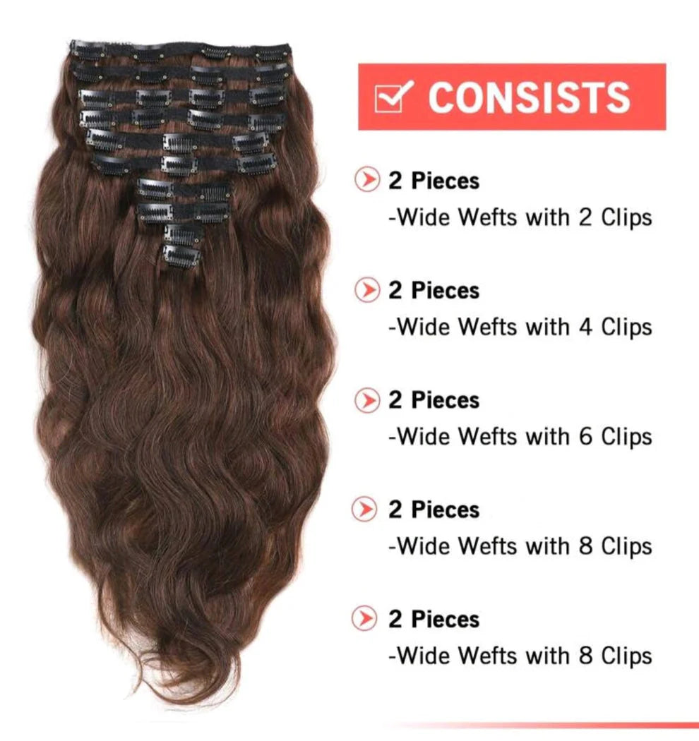 Brown Wave Clip-ins