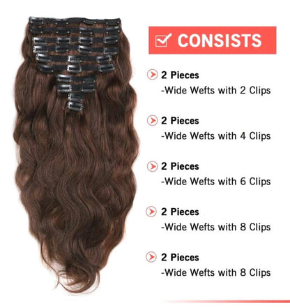 Brown Wave Clip-ins