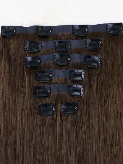 Brown Straight Clip-in Extensions