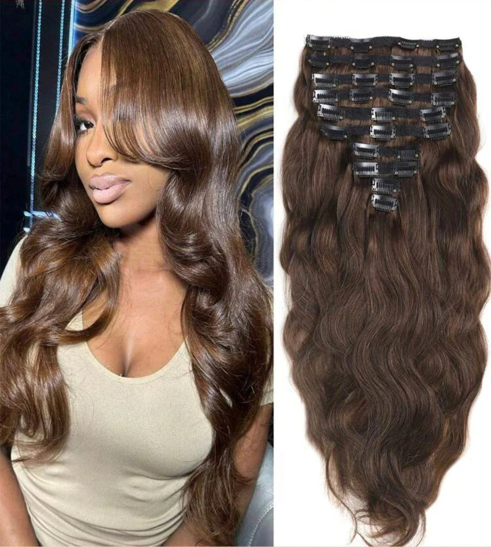 Brown Wave Clip-ins