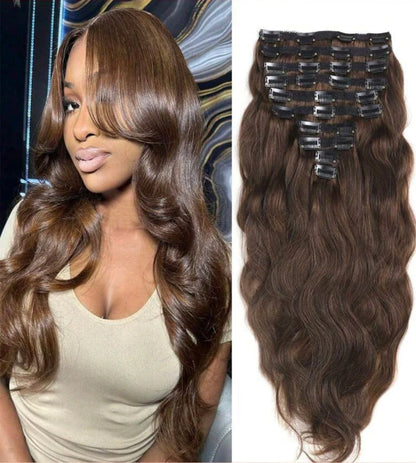 Brown Wave Clip-ins